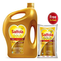 SAFFOLA GOLD PRO HEALTHY COOKING OIL 5LTR JAR 1LTR FREE