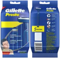 GILLETT PRESTO 5 RAZORS PACK NEW