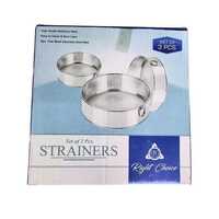 RIGHT CHOICE SS STRAINERS / CHALNI SET OF 3 PCS
